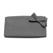 Black Gingham Check Cummerbund & Bow Tie Black Gingham Check Cummerbund & Bow Tie